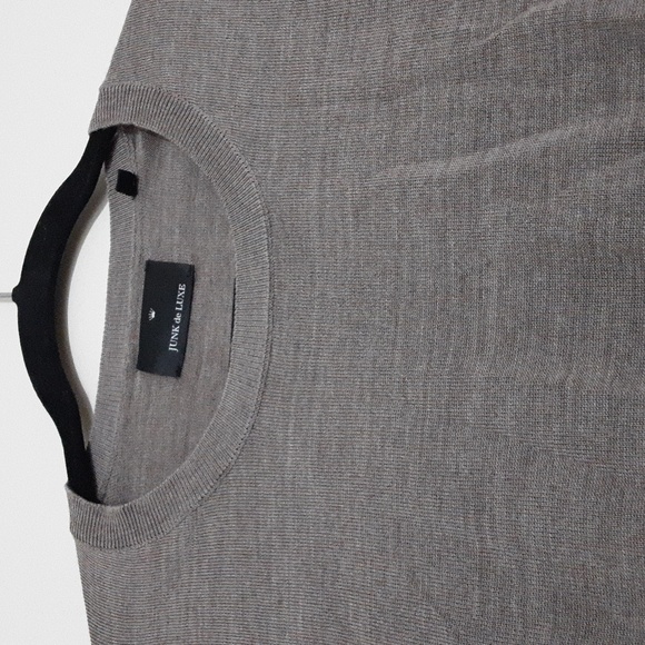 Junk de Lux Sweater brown merino wool pull over soft luxury event casual men xl - Picture 2 of 10